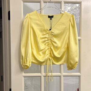 Lucy Paris Light Yellow Ruched Blouse